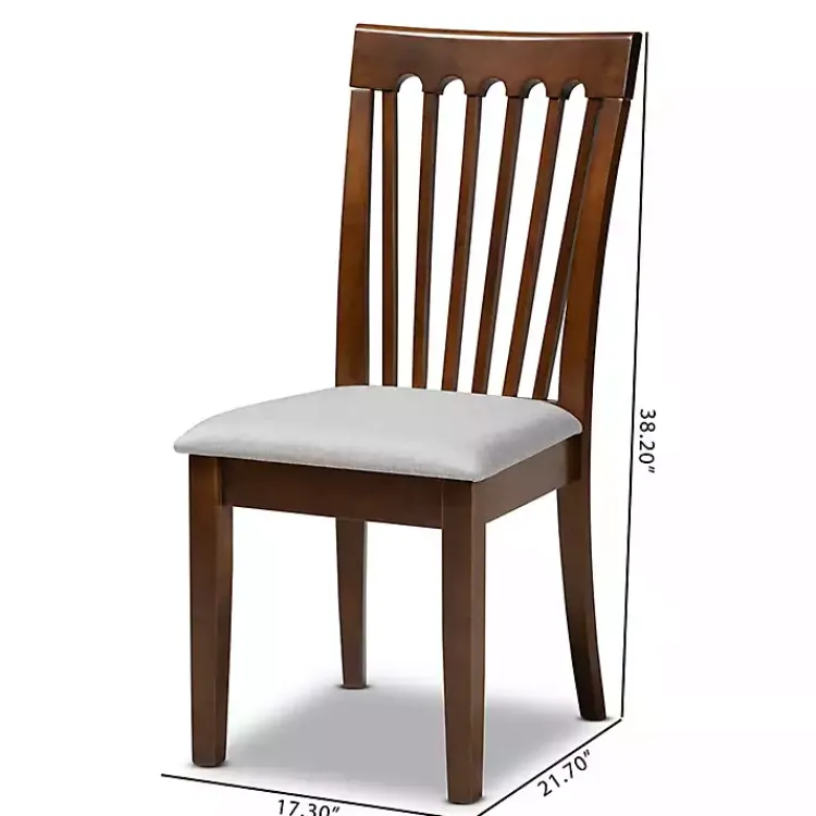 Kirklands Home Walnut Upholstered Minette 4-pc. Dining Chair Set Gray Hot