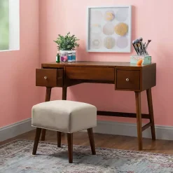 Kirklands Home Walnut Viola Flip-Top 2-pc. Vanity Set Brown Outlet