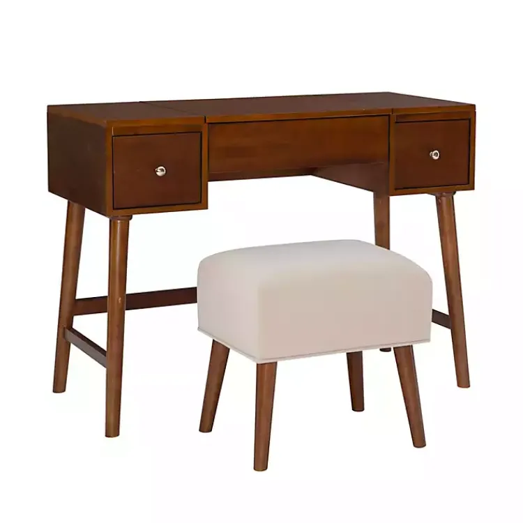 Kirklands Home Walnut Viola Flip-Top 2-pc. Vanity Set Brown Outlet
