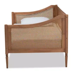 Kirklands Home Walnut Wood and Rattan Twin Daybed Brown Online