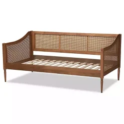 Kirklands Home Walnut Wood and Rattan Twin Daybed Brown Online