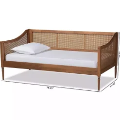 Kirklands Home Walnut Wood and Rattan Twin Daybed Brown Online