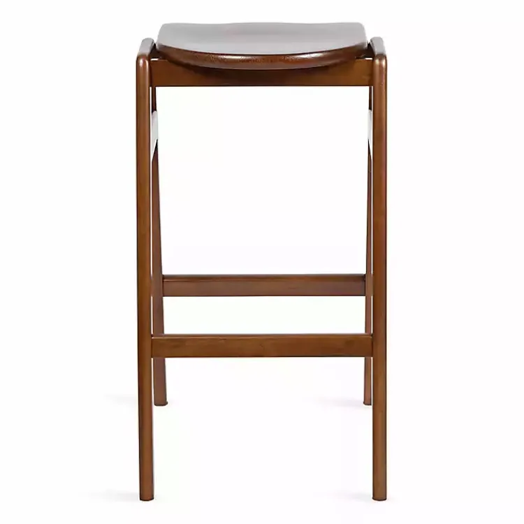 Kirklands Home Walnut Wood Backless Bar Stool Brown Outlet