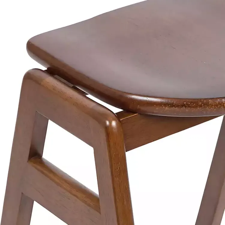 Kirklands Home Walnut Wood Backless Bar Stool Brown Outlet
