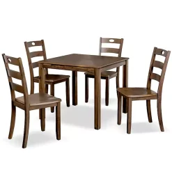 Kirklands Home Walnut Wood Brooke 5-pc. Dining Furniture Set Brown Clearance