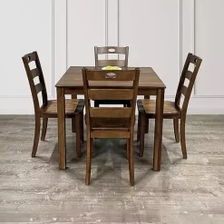 Kirklands Home Walnut Wood Brooke 5-pc. Dining Furniture Set Brown Clearance