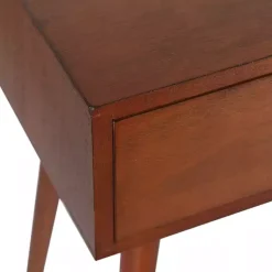 Kirklands Home Walnut Wood 1-Drawer Arthur Accent Table Brown Hot