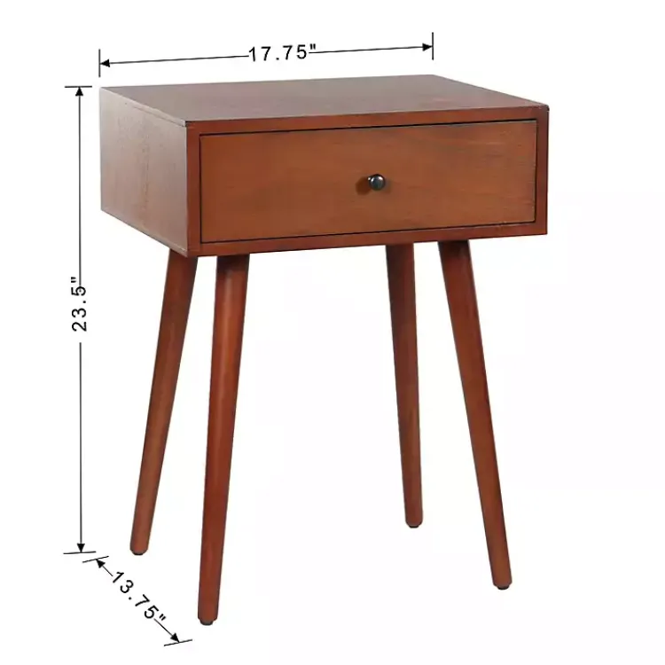 Kirklands Home Walnut Wood 1-Drawer Arthur Accent Table Brown Hot