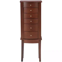 Kirklands Home Walnut Wood 6-Drawer Maddie Jewelry Armoire Brown Outlet