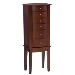 Kirklands Home Walnut Wood 6-Drawer Maddie Jewelry Armoire Brown Outlet