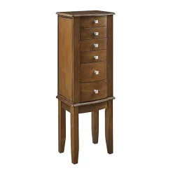 Kirklands Home Walnut Wood 5-Drawer Zinnia Jewelry Armoire Brown Hot