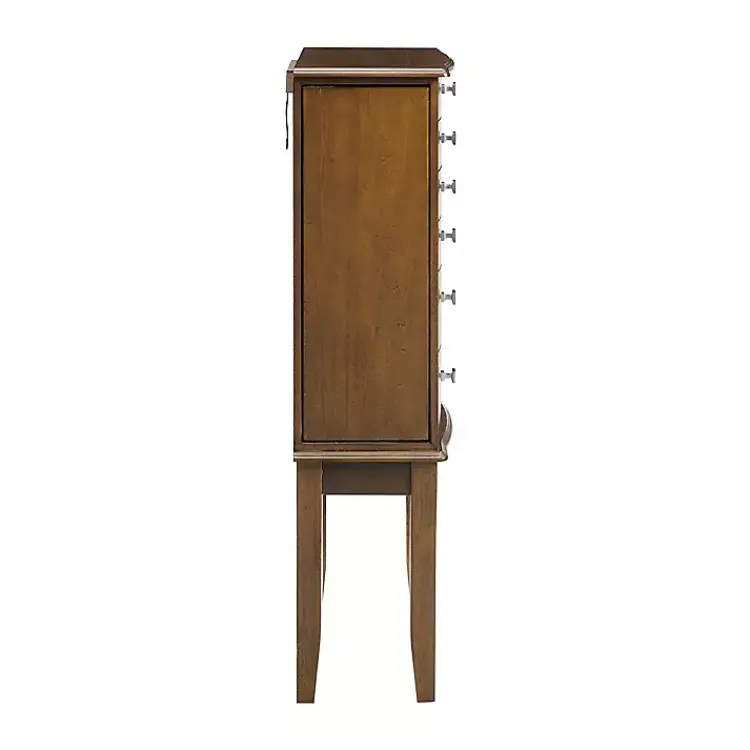 Kirklands Home Walnut Wood 5-Drawer Zinnia Jewelry Armoire Brown Hot