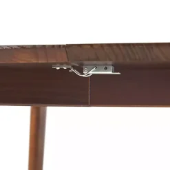 Kirklands Home Walnut Wood Oval Dining Table with Leaf Brown Outlet