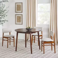 Kirklands Home Walnut Wood Oval Dining Table with Leaf Brown Outlet