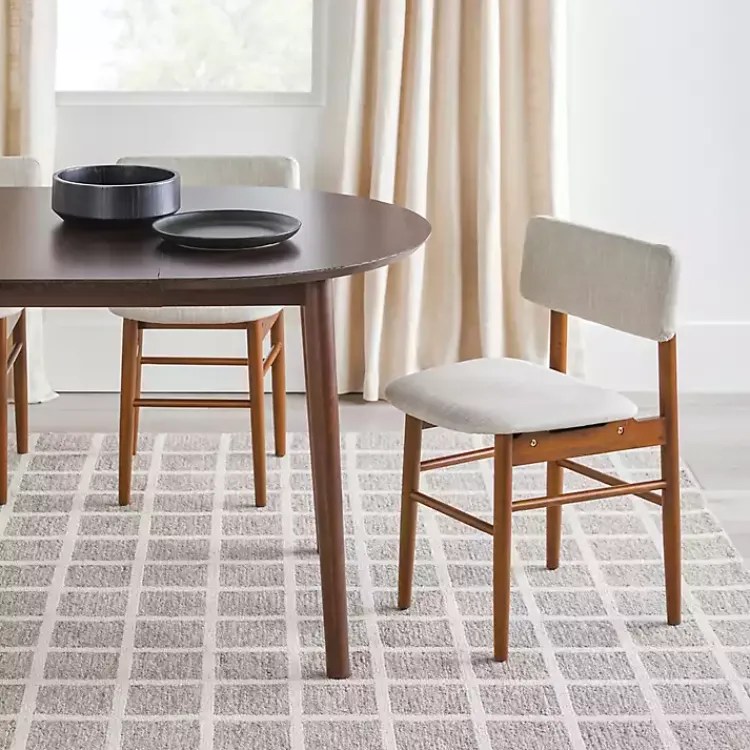 Kirklands Home Walnut Wood Oval Dining Table with Leaf Brown Outlet