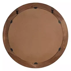 Kirklands Home Walnut Wood Ribbed Round Wall Mirror
