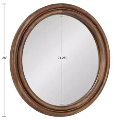 Kirklands Home Walnut Wood Ribbed Round Wall Mirror