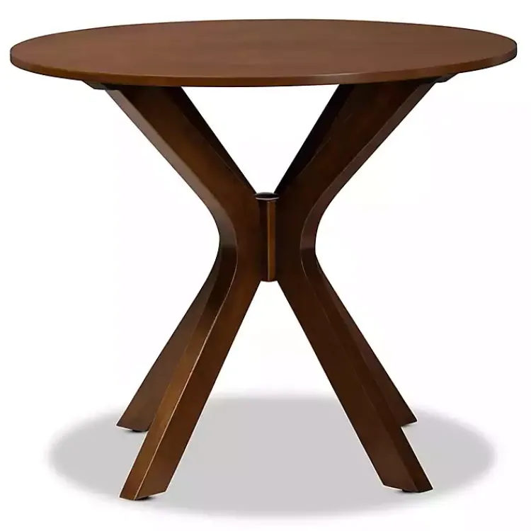 Kirklands Home Walnut Wood Round Kenji Small Dining Table Brown Best