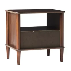 Kirklands Home Walnut Wood Spindle Leg Nightstand Brown Online