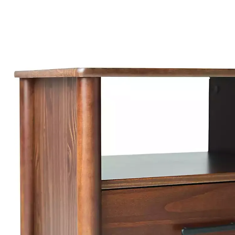 Kirklands Home Walnut Wood Spindle Leg Nightstand Brown Online