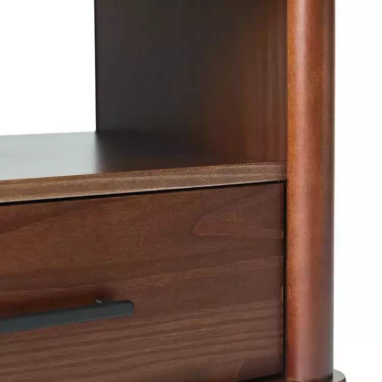 Kirklands Home Walnut Wood Spindle Leg Nightstand Brown Online