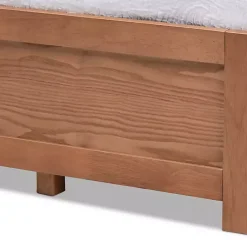 Kirklands Home Walnut Wooden 3-Drawer Platform Bed Brown Outlet