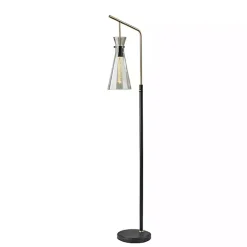 Kirklands Home Walter Smoked Glass Floor Lamp Gray Clearance