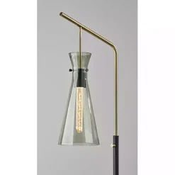 Kirklands Home Walter Smoked Glass Floor Lamp Gray Clearance
