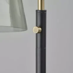 Kirklands Home Walter Smoked Glass Floor Lamp Gray Clearance