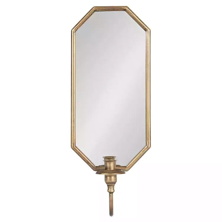Sconces>Kirklands Home Wardelle Antique Gold Mirrored Taper Candle Sconce