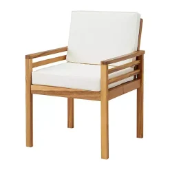 Kirklands Home Warm Acacia Wood Slatted 5-pc. Outdoor Dining Set New