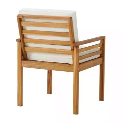 Kirklands Home Warm Acacia Wood Slatted 5-pc. Outdoor Dining Set New