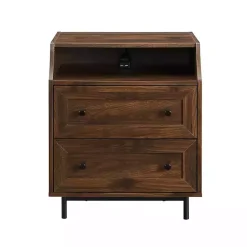 Kirklands Home Warm Brown Curved Top Nightstand Table Outlet