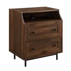 Kirklands Home Warm Brown Curved Top Nightstand Table Outlet
