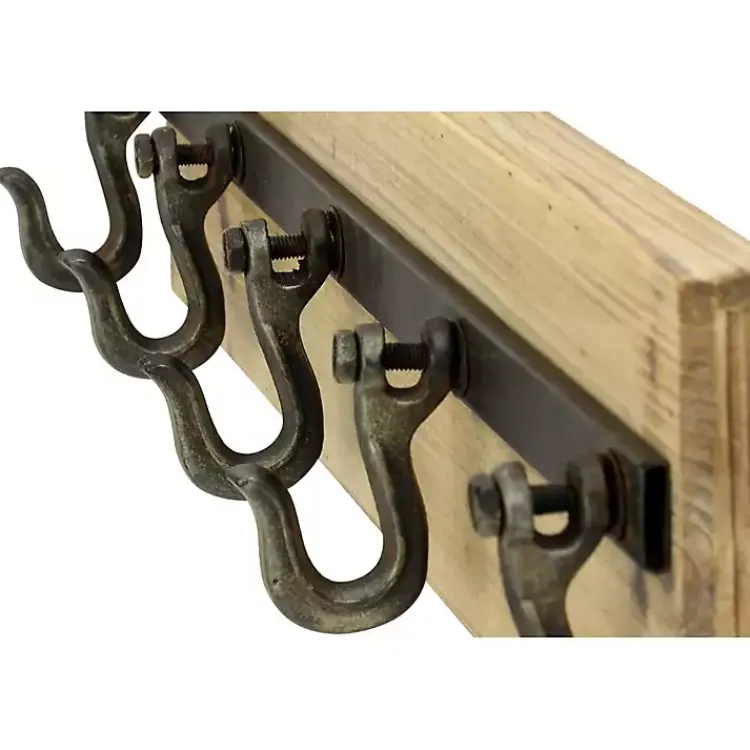 Kirklands Home Warm Brown Industrial Iron Wall Hooks Online