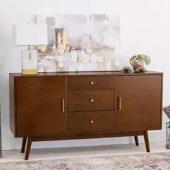 Kirklands Home Warm Brown Mid-Century Modern Storage Console Best
