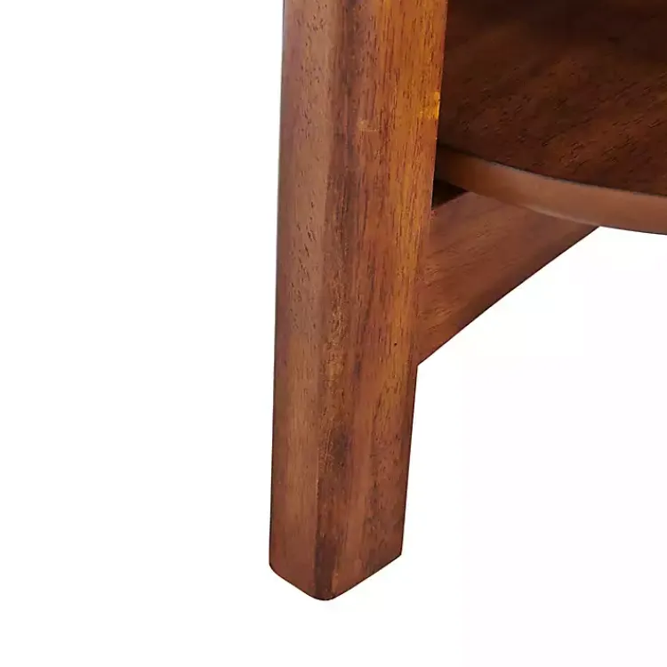Kirklands Home Warm Chestnut Wood Round Accent Table Brown Clearance