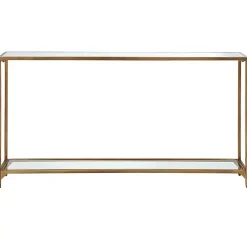 Kirklands Home Warm en Mirrored Top Console Table Gold Outlet