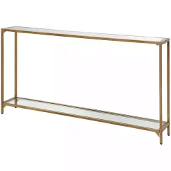 Kirklands Home Warm en Mirrored Top Console Table Gold Outlet