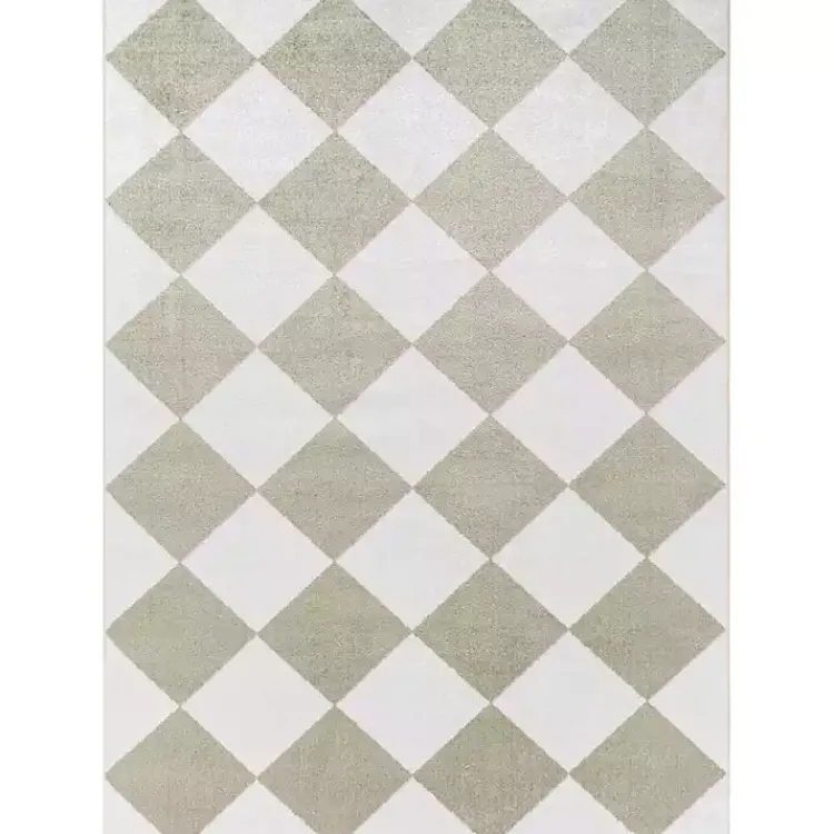 Kirklands Home Warm Gray Checkered Area Rug, 5x7 Outlet