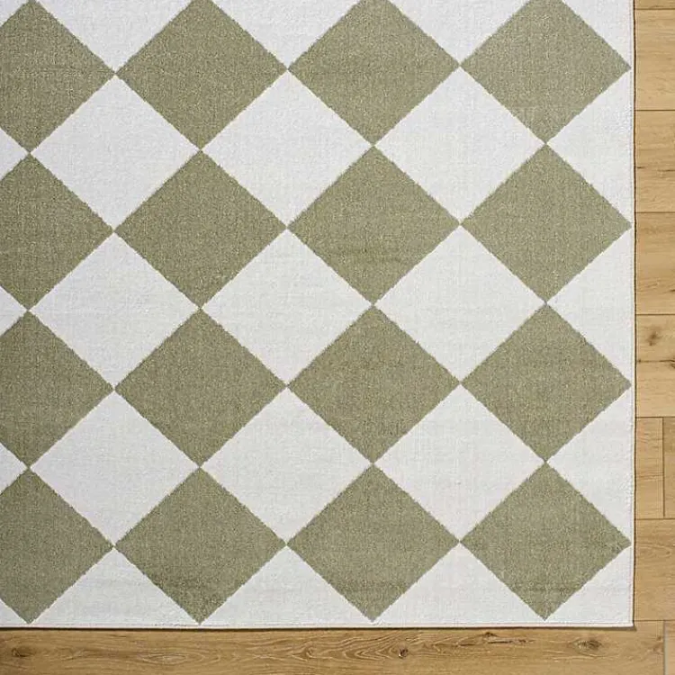 Kirklands Home Warm Gray Checkered Area Rug, 5x7 Outlet