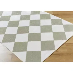 Kirklands Home Warm Gray Checkered Area Rug, 6x9