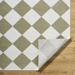 Kirklands Home Warm Gray Checkered Area Rug, 6x9