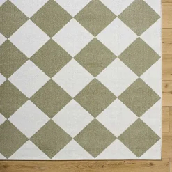 Kirklands Home Warm Gray Checkered Area Rug, 6x9