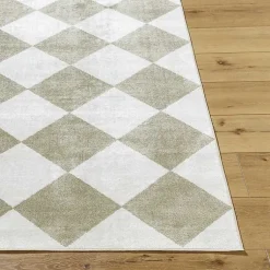 Kirklands Home Warm Gray Checkered Area Rug, 6x9