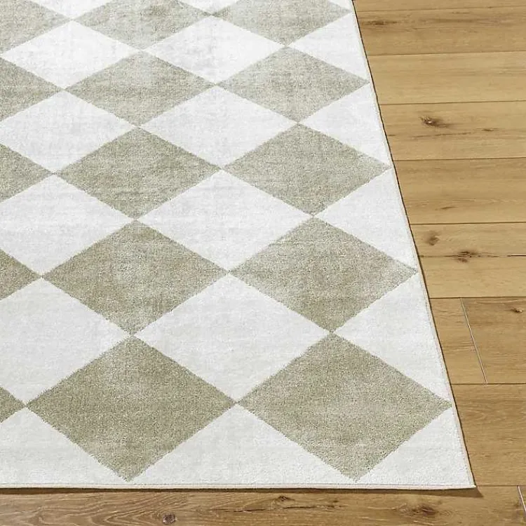 Kirklands Home Warm Gray Checkered Area Rug, 6x9
