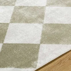 Kirklands Home Warm Gray Checkered Area Rug, 6x9