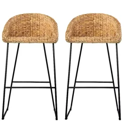 Kirklands Home Warm Honey Woven Hyacinth Bar Stools, Set of 2 Hot