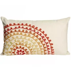 Kirklands Home Warm Lamontage Swirl Outdoor Lumbar Pillow Ivory Clearance