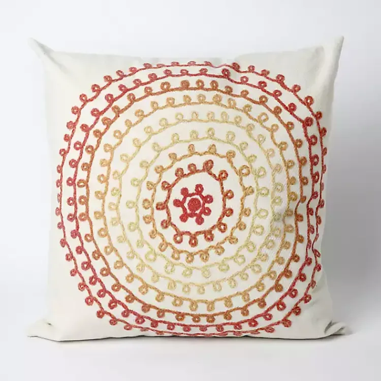 Kirklands Home Warm Lamontage Swirl Outdoor Throw Pillow Ivory Outlet